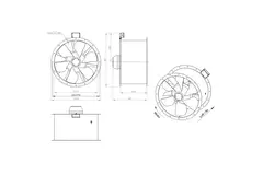 Aksial 710 mm røggasventilator med kanal F400 - AL 710 D84U F4 02 CFG
