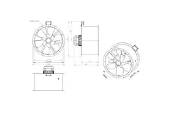 Aksial 710 mm røggasventilator med kanal F400 - AL 710 D84U F4 01 CFG