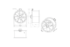 Aksial 710 mm røggasventilator med kanal F400 - AL 710 D6 F4 01 CFG