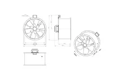 Aksial 710 mm røggasventilator med kanal F300- AL 710 D4 F3 03 CFG