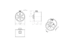 Aksial 800 mm kanalventilator røggas F400 - AL 800 D4 F4 06 CFG