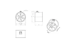 Aksial 800 mm kanalventilator røggas F400 - AL 800 D6 F4 01 CFG