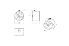 Aksial 800 mm kanalventilator røggas F400 - AL 800 D6 F4 03 CFG