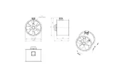 Aksial 800 mm røggasventilator med kanal F300- AL 800 D4 F3 06 CFG