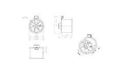 Aksial 450 mm røggasventilator med kanal F400 - AL 450 D42U F4 01 CFG