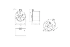 Axial 560 mm røggasventilator med kanal F300- AL 560 D4 F3 04 CFG