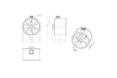 Aksial 900 mm røggasventilator med kanal F400 - AL 900 D4 F4 03 CFG