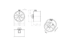 Aksial 900 mm røggasventilator med kanal F400 - AL 900 D4 F4 05 CFG