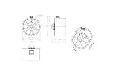 Aksial 900 mm røggasventilator med kanal F400 - AL 900 D4 F4 04 CFG