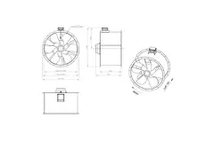 Aksial 1000 mm kanalventilator røggas F400 - AL 1000 D4 F4 01 CFG