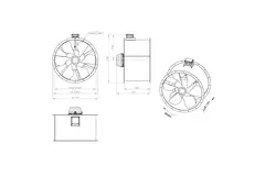 Aksial 1000 mm kanalventilator røggas F400 - AL 1000 D4 F4 02 CFG