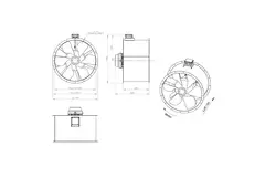 Aksial 1000 mm kanalventilator røggas F400 - AL 1000 D4 F4 03 CFG