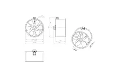 Aksial 1250 mm kanalventilator røggas F300- AL 1250 D6 F3 07 CFG
