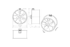 Aksial 1250 mm kanalventilator røggas F400 - AL 1250 D6 F4 01 CFG