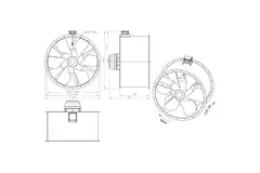 Aksial 1250 mm kanalventilator røggas F400 - AL 1250 D6 F4 02 CFG
