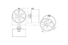 Aksial 1250 mm kanalventilator røggas F400 - AL 1250 D6 F4 03 CFG