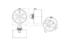 Aksial 1250 mm kanalventilator røggas F400 - AL 1250 D6 F4 04 CFG