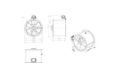Aksial 450 mm kanalventilator - AL 450 D4 02 CFG
