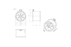 Aksial 560 mm røggasventilator med kanal F400 - AL 560 D4 F4 01 CFG