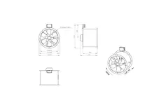 Aksial 450 mm røggasventilator med kanal F300- AL 450 D42U F3 02 CFG