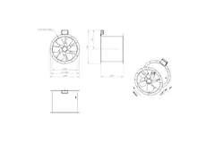 Aksial 500 mm røggasventilator med kanal F300- AL 500 D4 F3 02 CFG