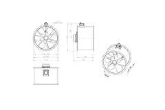 Aksial 900 mm kanalventilator - AL 900 D84U 02 CFG
