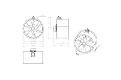 Aksial 1000 mm kanalventilator - AL 1000 D84U 01 CFG