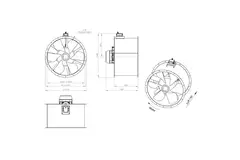 Aksial 1000 mm kanalventilator - AL 1000 D84U 02 CFG