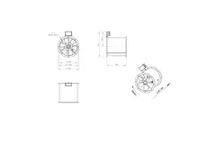 Aksial 355 mm røggasventilator med kanal F300- AL 355 D42U F3 02 CFG