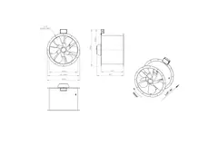 Aksial 560 mm kanalventilator røggas F300- AL 560 D84U F3 02 CFG