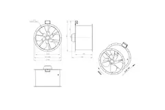 Aksial 630 mm kanalventilator F300- AL 630 D84U F3 01 CFG