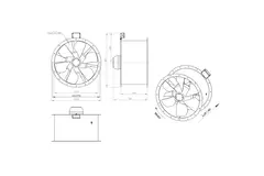 Aksial 710 mm kanalventilator røggas F300- AL 710 D84U F3 02 CFG