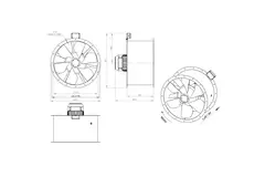 Aksial 710 mm kanalventilator røggas F300- AL 710 D84U F3 01 CFG