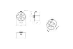 Aksial 1000 mm kanalventilator røggas F300- AL 1000 D84U F3 02 CFG