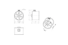 Aksial 800 mm kanalventilator røggas F400 - AL 800 D84U F4 02 CFG