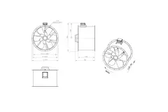 Aksial 900 mm røggasventilator med kanal F400 - AL 900 D84U F4 02 CFG