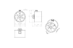 Aksial 900 mm røggasventilator med kanal F400 - AL 900 D84U F4 03 CFG