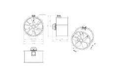 Aksial 1000 mm kanalventilator røggas F400 - AL 1000 D84U F4 02 CFG