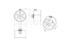 Aksial 1000 mm kanalventilator røggas F400 - AL 1000 D84U F4 03 CFG