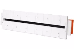 Ergovent rammeløs spaltediffusor 600 mm med tilslutningsdiameter 75 mm - profil (lodret)