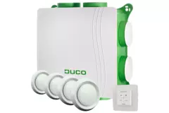 DucoBox Silent 2.0 400 m³/t + RF-styring + 4 ventiler - sikkerhedsstik