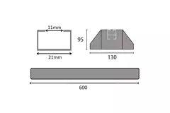 ClimaConnect monteringsstang af vibrationsdæmpende gummi 600 mm