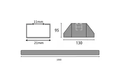 ClimaConnect monteringsstang lavet af vibrationsdæmpende gummi 1000 mm