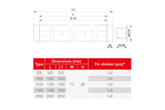 Linjediffusor i aluminium med 1 justerbar mønsterplade - 500 mm - RAL 9016