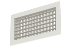 Dobbelt justerbart væggitter i aluminium med dæmper - med friktionsfjedre - 600x100 mm - RAL 9010