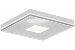 Perforeret loftsdiffusor til indblæsning og udsugning 595x595 mm - 250 mm - RAL 9010