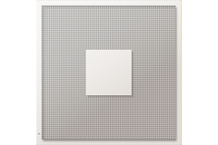 Perforeret loftsdiffusor til indblæsning og udsugning 595x595 mm - 160 mm - RAL 9010
