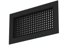Væggitter i aluminium med fast gitter - med friktionsfjedre - 200x100 mm - RAL 9005