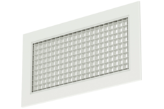 Væggitter i aluminium med fast gitter - med friktionsfjedre - 200x100 mm - RAL 9010