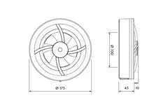 Solara badeværelsesventilator med heat mover - 100 mm diameter - mat hvid